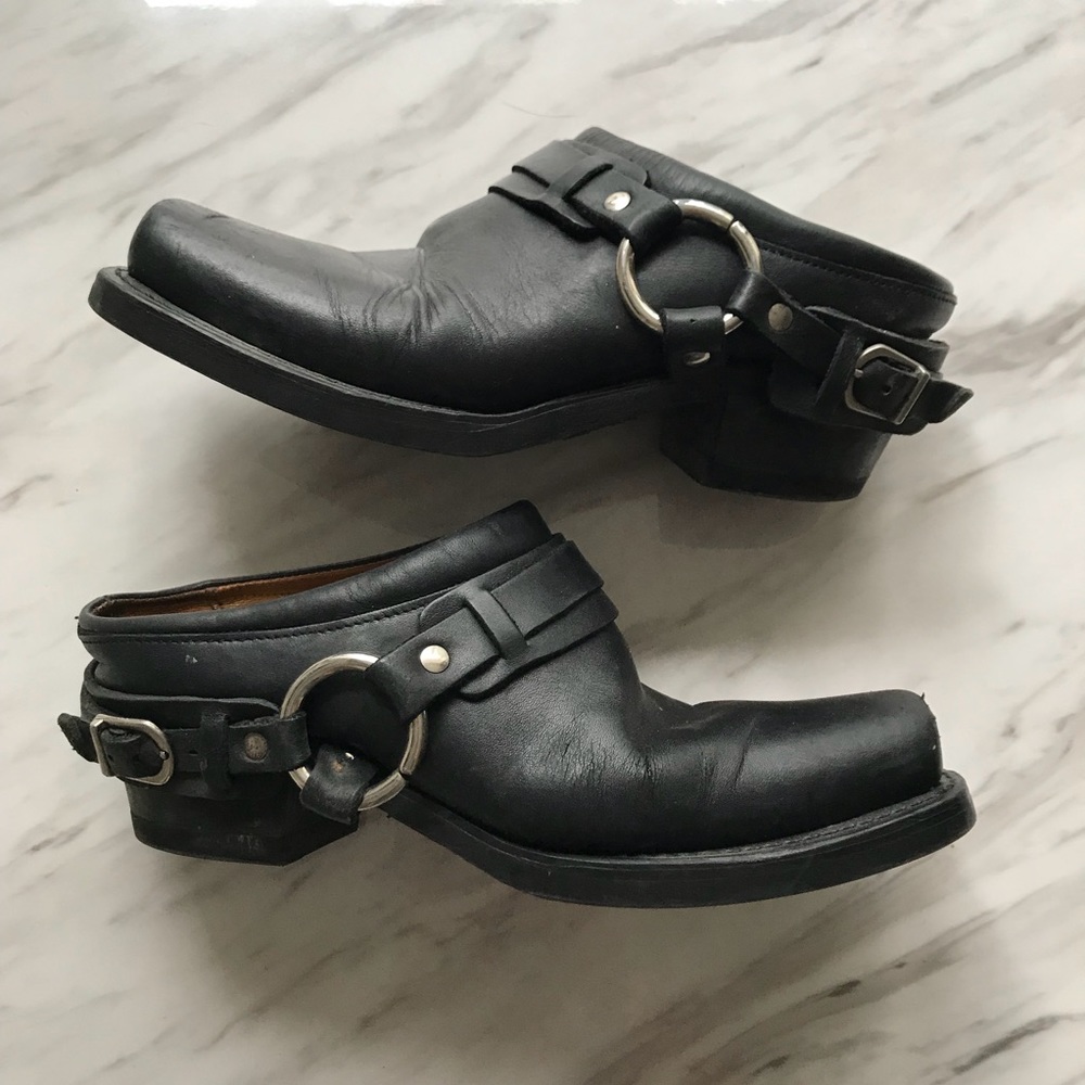 FRYE HARNESS MULES